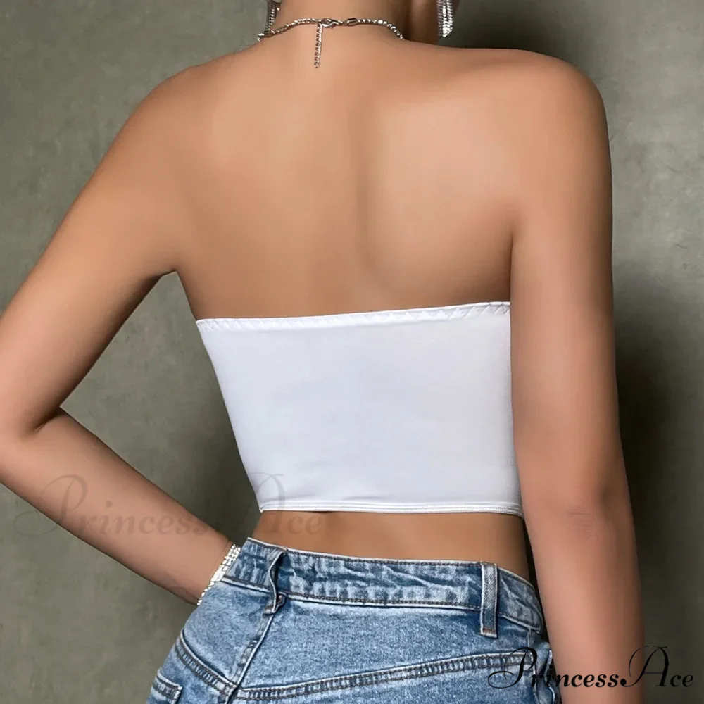 Net Urban Fashion Fishbone Flower Short Top - Image 2