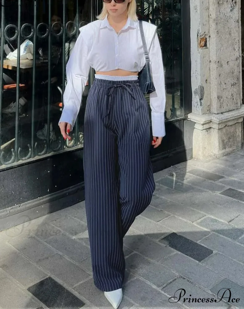 Neutral Solid Crop Pattern Pants Work Two Piece Set - Image 2