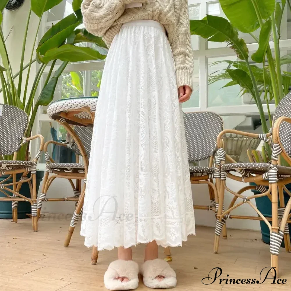 New Summer Women Long Skirt Enchanted Castle Personalized Lace - Image 5