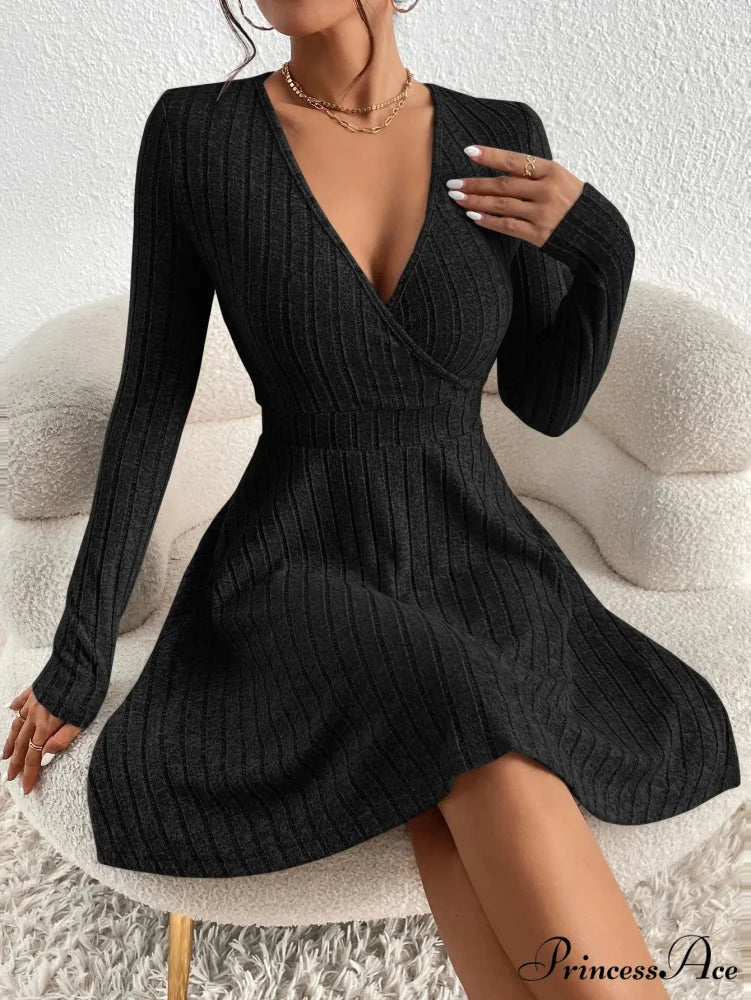 New Thin Attractive Sheath Dress Waist Reducing Short Little Black Dress
