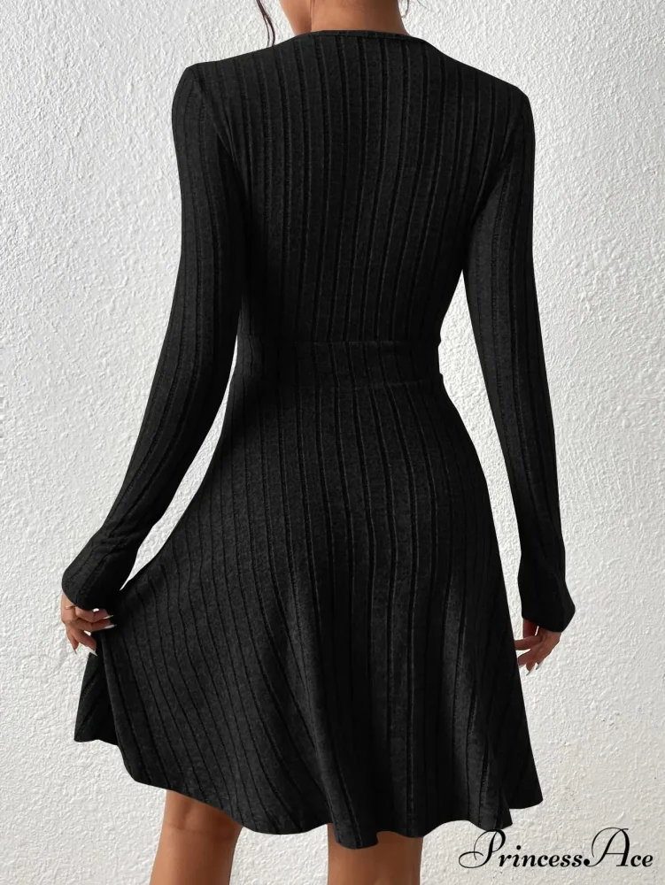 New Thin Attractive Sheath Dress Waist Reducing Short Little Black Dress - Image 2