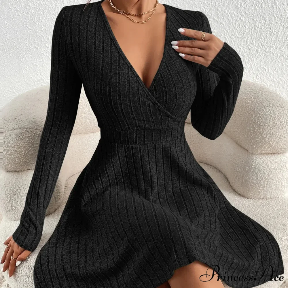 New Thin Attractive Sheath Dress Waist Reducing Short Little Black Dress - Image 6