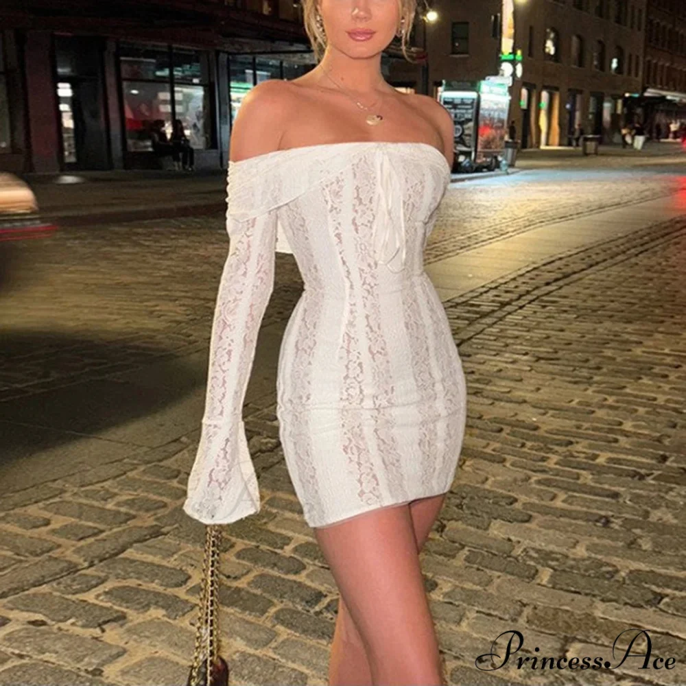 Off-Shoulder Bow Gathered Mini Dress - Image 3