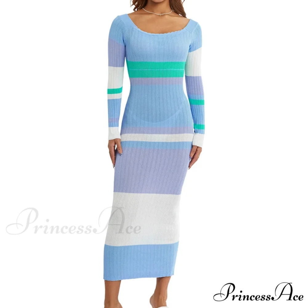 Off Shoulder Crochet Maxi Attire Vintage Patchwork Extended Sleeve Women - Image 9