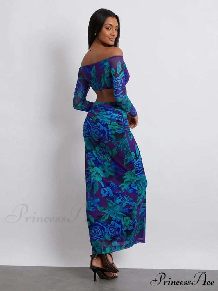 Off-Shoulder Crop Top High Waist Long Floral Skirt

Modified Title: Off-The-Shoulder Cropped Blouse Tall Waist Lengthy Flowered Skirt - Image 5