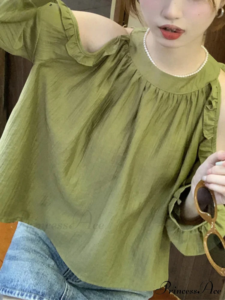 Off-Shoulder Frilled Monochrome Top - Image 3
