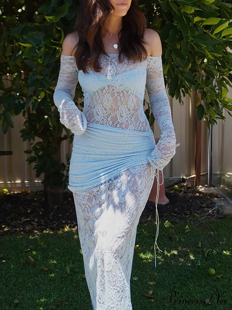 Off Shoulder Lace Holiday Dress - Image 3