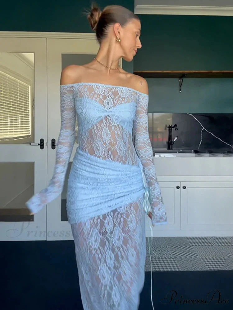 Off Shoulder Lace Holiday Dress - Image 4