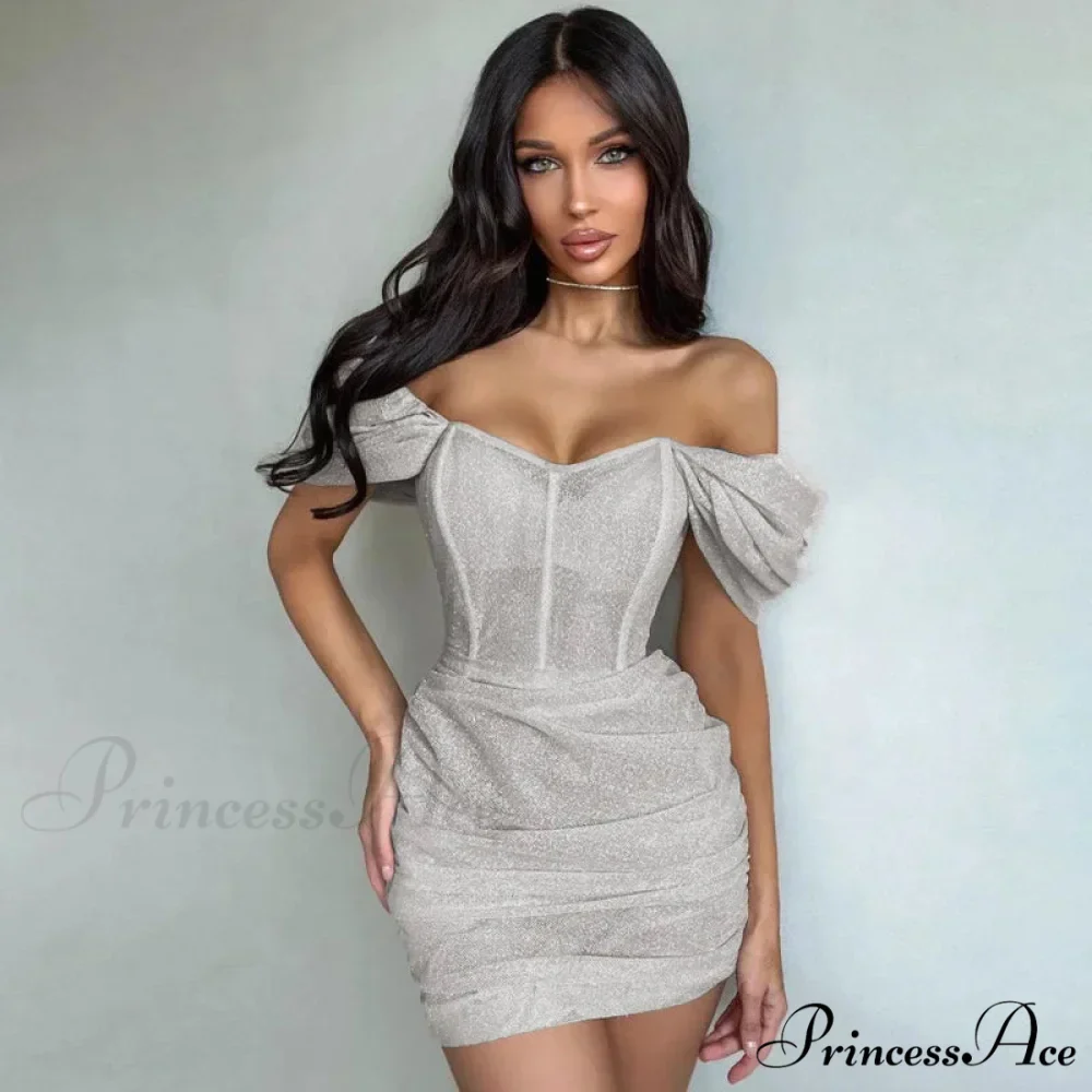 Off-Shoulder Ruffled Short Dress - Image 2