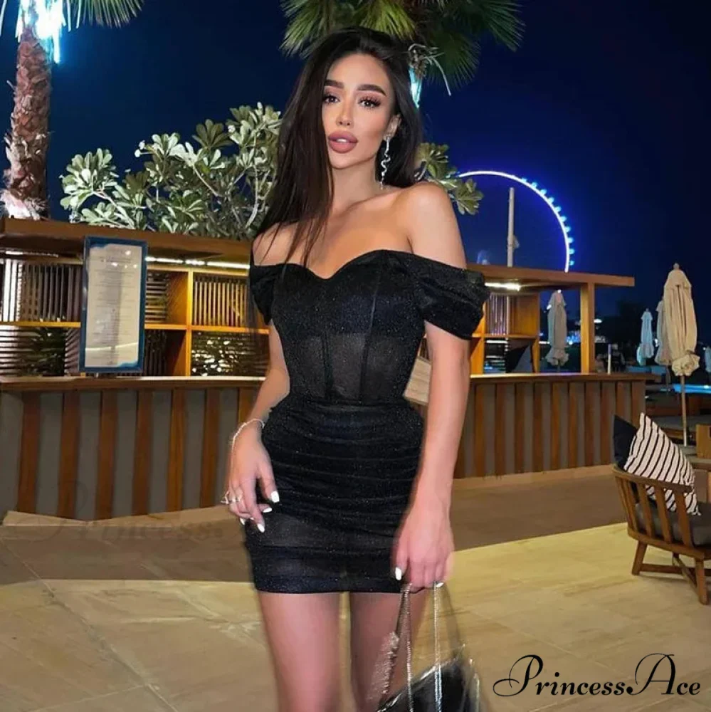 Off-Shoulder Ruffled Short Dress - Image 4