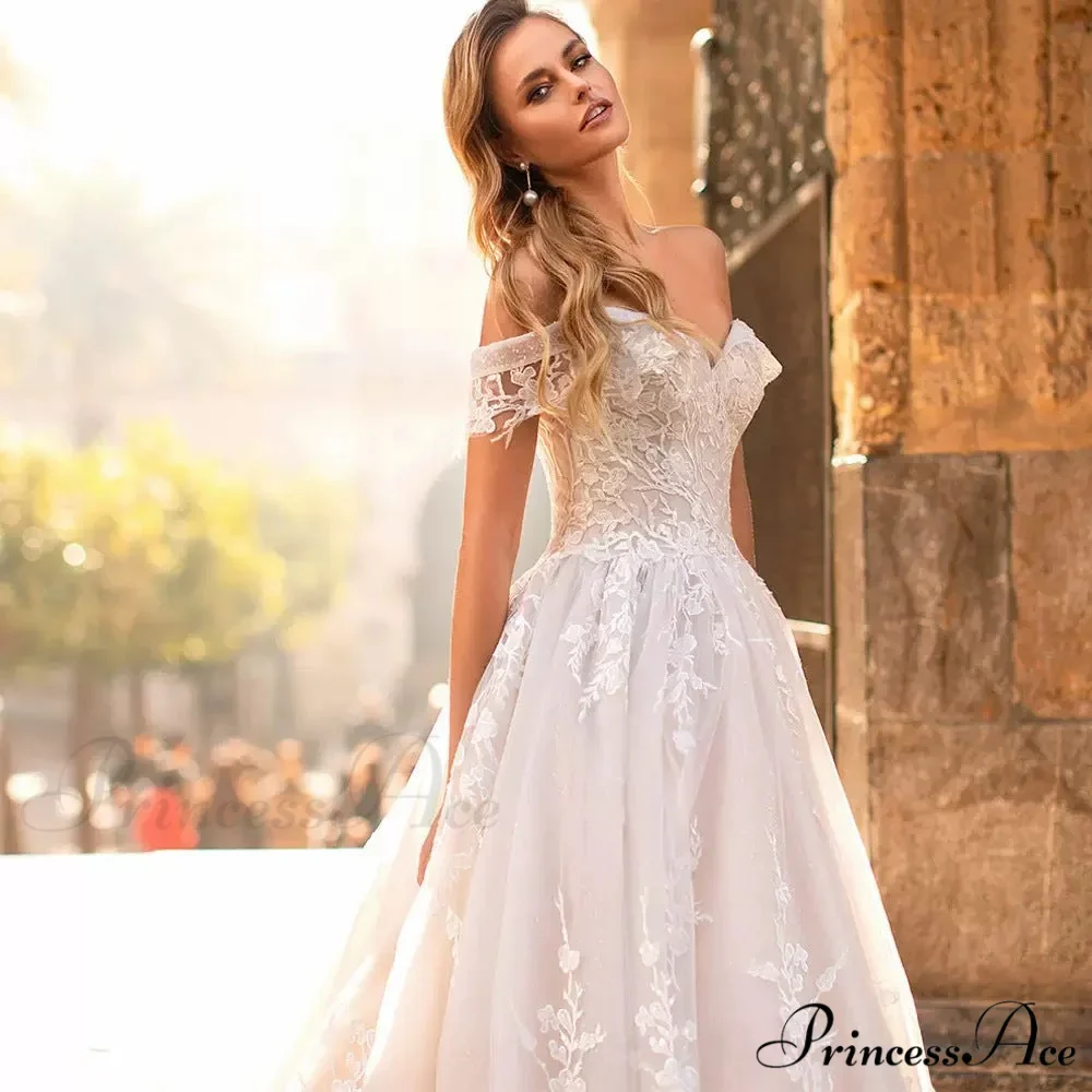 Off-Shoulder Starry Transparent Bridal Gown - Image 2