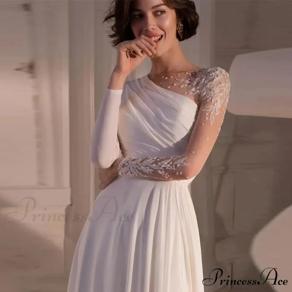Off-Shoulder Tall Split Long Gown Marriage Attire - Image 3