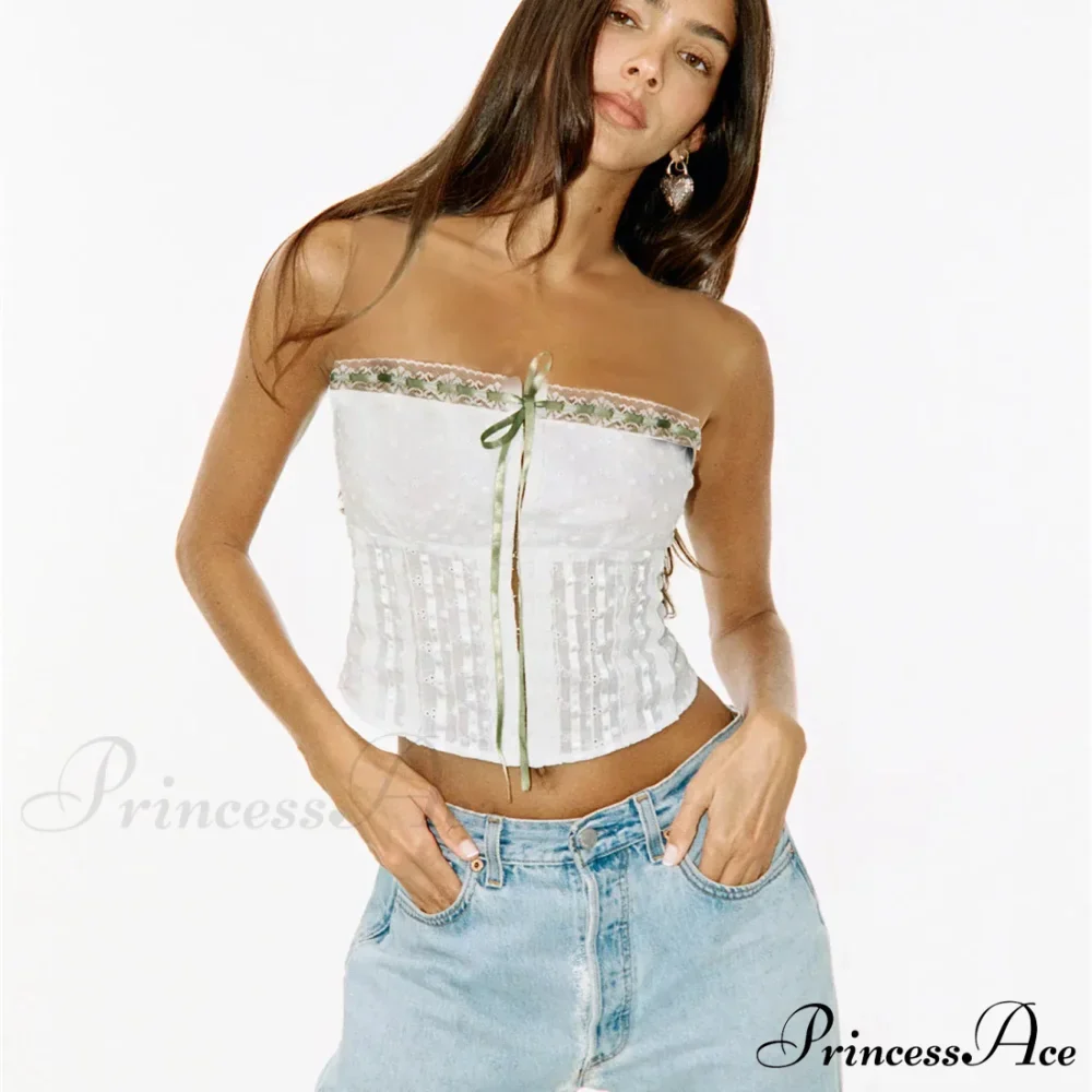 Off-The-Shoulder Bandage Cropped Blouse - Image 2