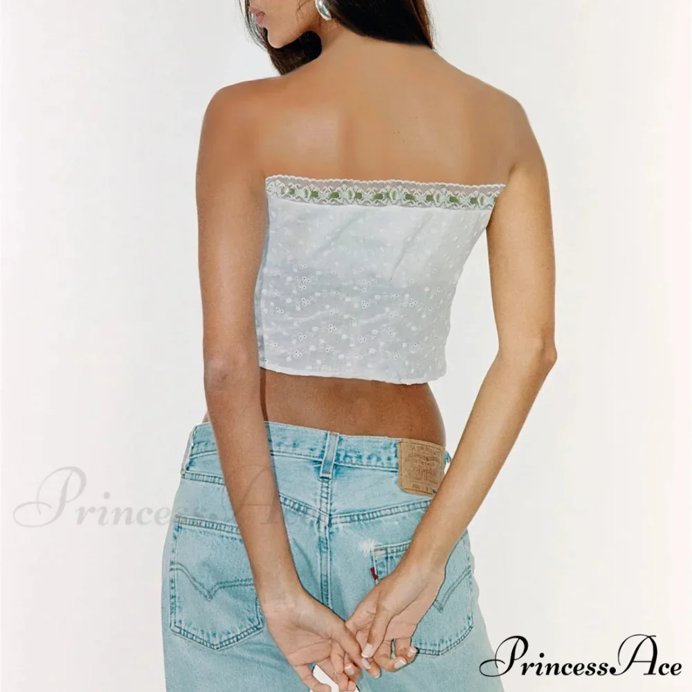 Off-The-Shoulder Bandage Cropped Blouse - Image 3