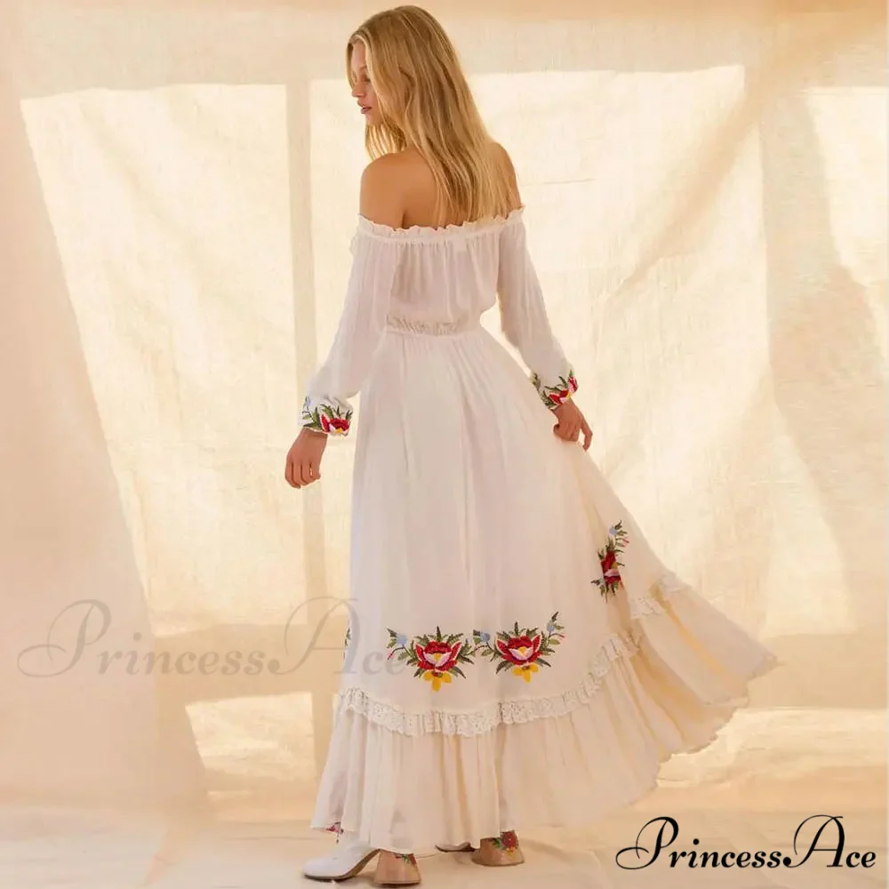 Off The Shoulder Lace Long Dress - Image 4