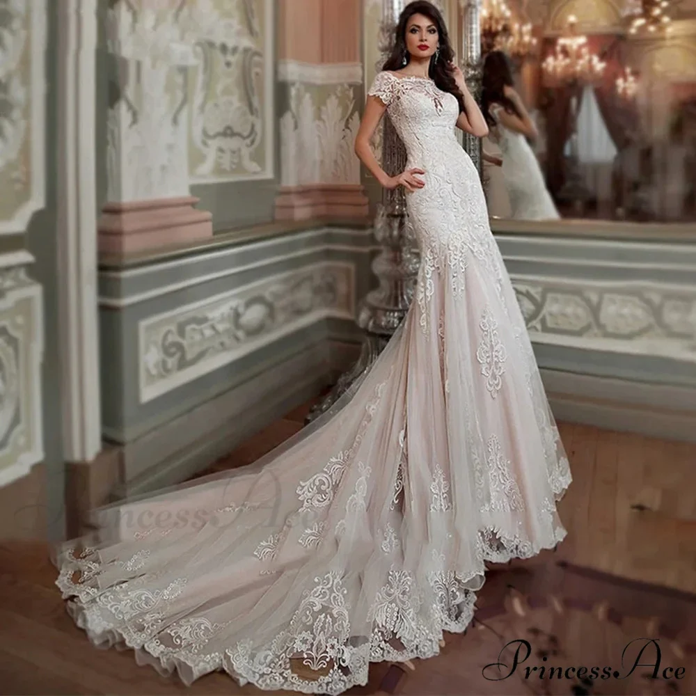 Off-The-Shoulder Lace Mermaid Bridal Gown - Image 2