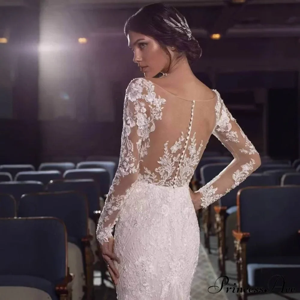 Off-The-Shoulder Lace Mermaid Bridal Wedding Gown - Image 2