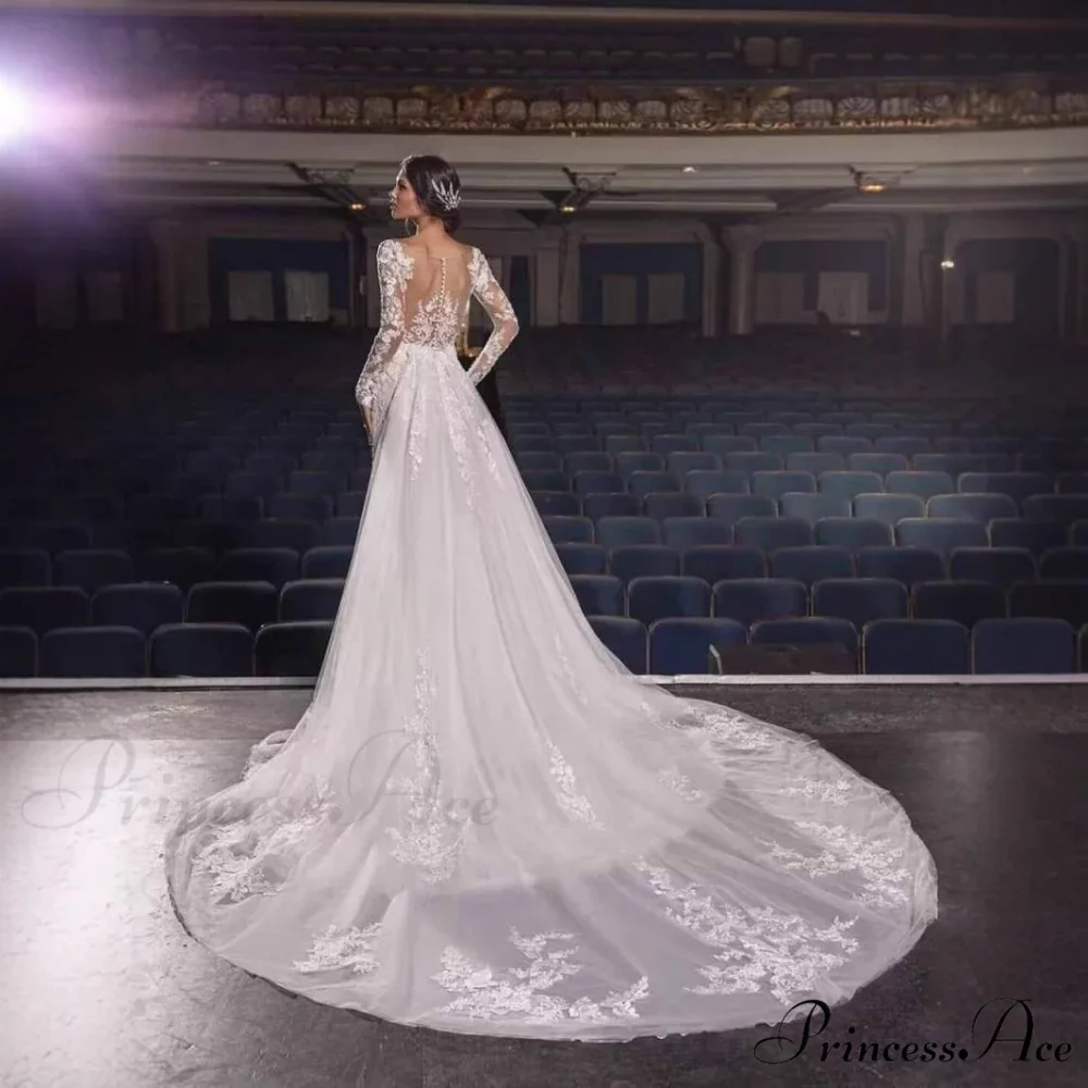 Off-The-Shoulder Lace Mermaid Bridal Wedding Gown - Image 4