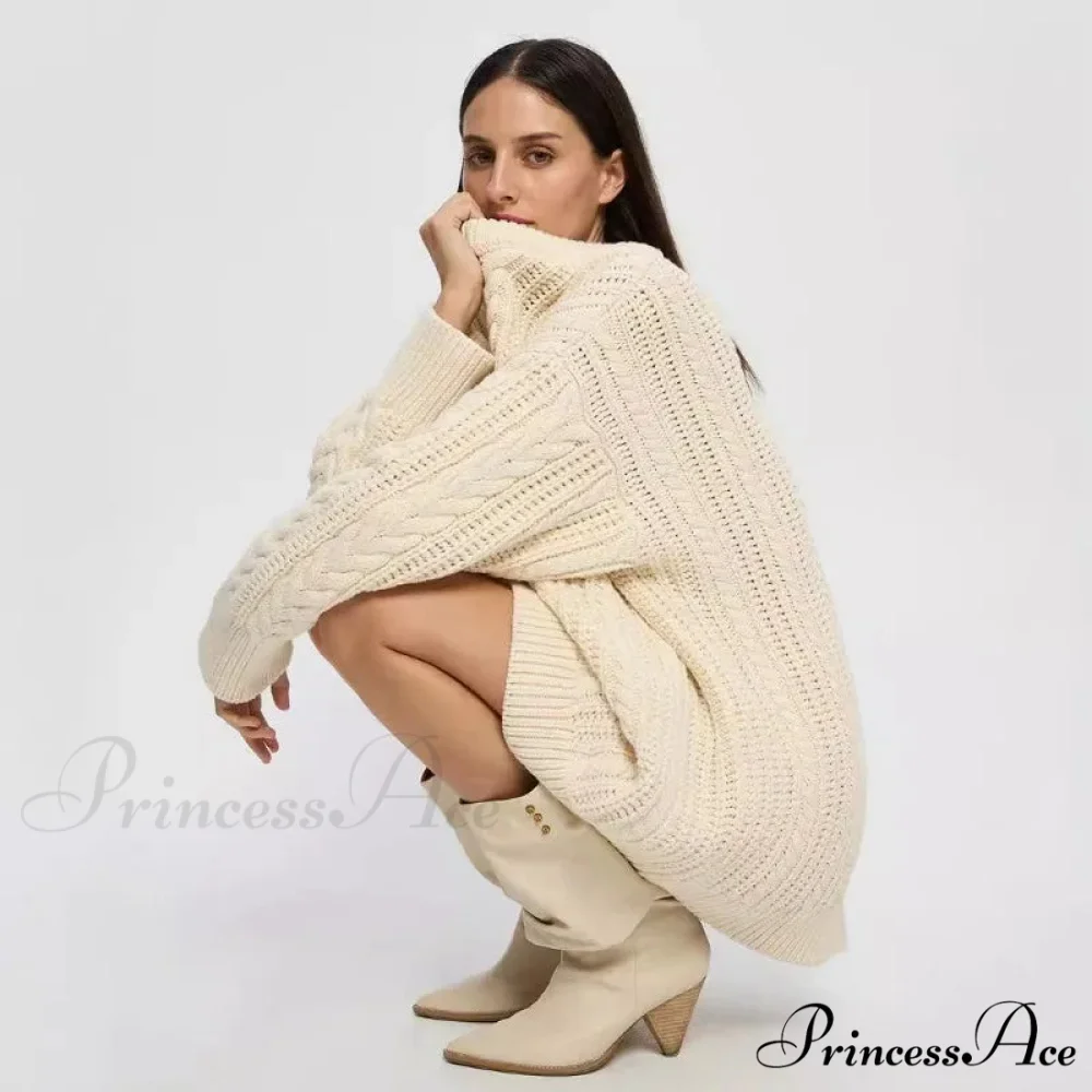 Off-The-Shoulder Monochrome Extended Sleeve Knitted Jumper - Image 4