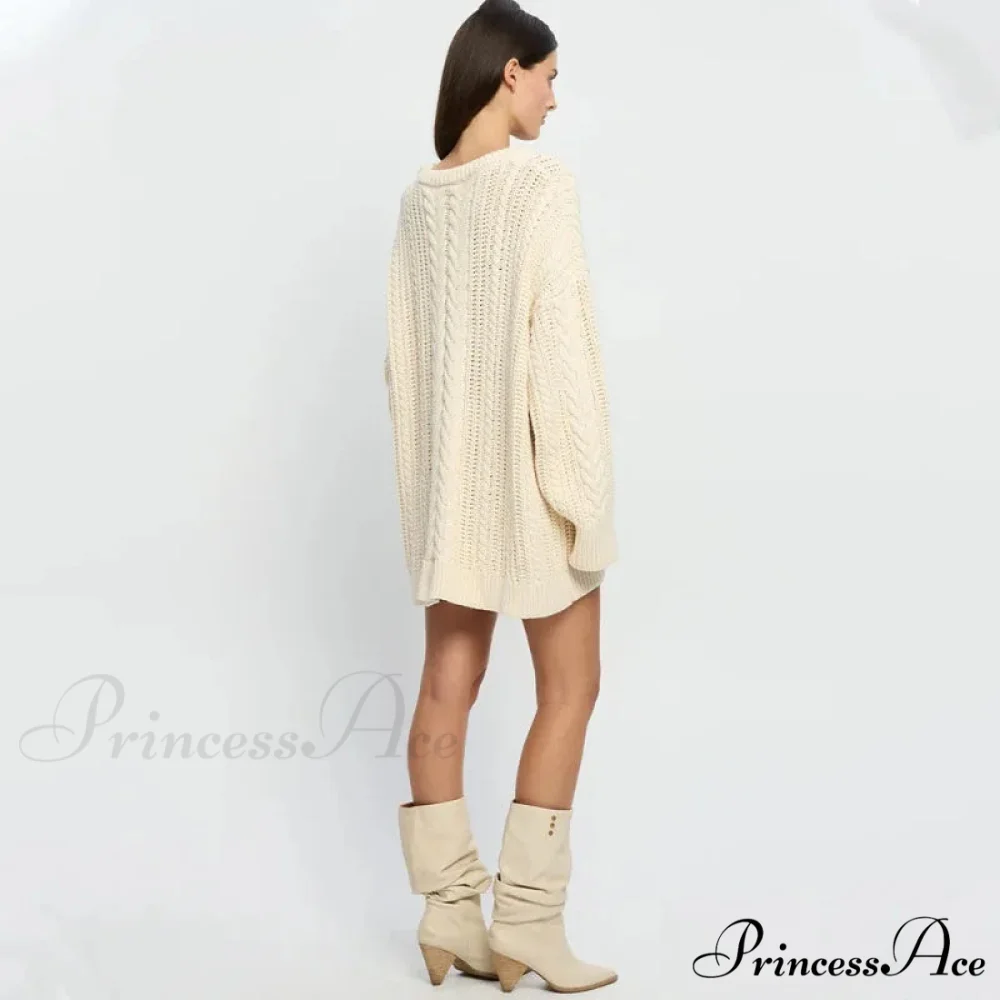 Off-The-Shoulder Monochrome Extended Sleeve Knitted Jumper - Image 6