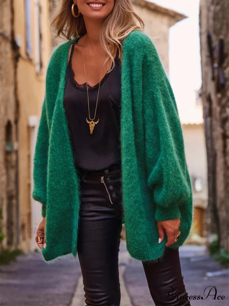 Open Front Soft Long Sleeve Knit Cardigan - Image 3