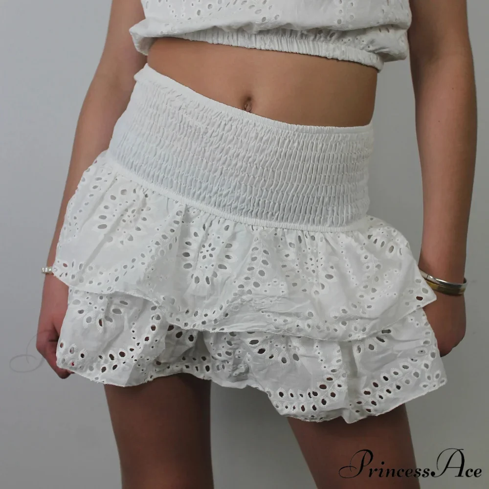 Openwork Tiered Frilly Skirt - Image 2