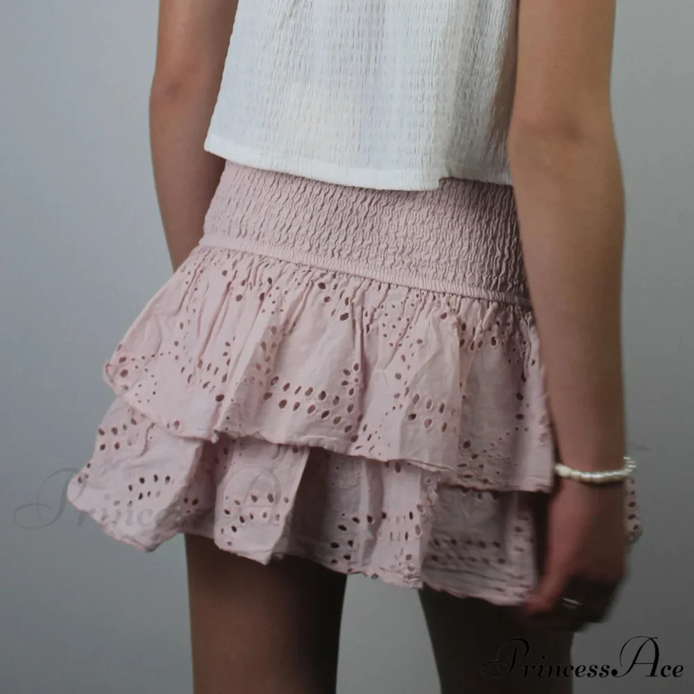 Openwork Tiered Frilly Skirt - Image 4