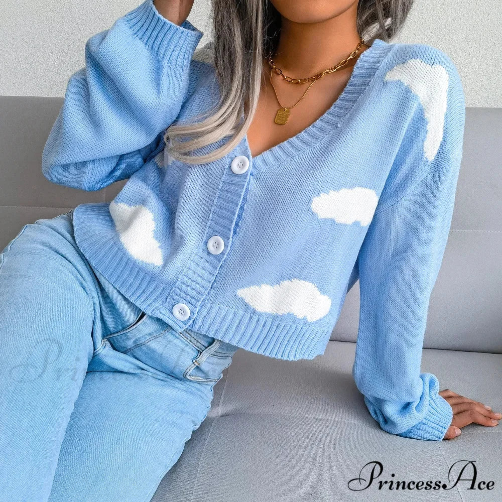 Opposing Hues V-Neck Woven Knit Cardigan - Image 6