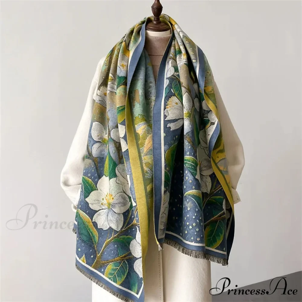 Opulent Cozy Wrap Merino Blossom Shawl - Image 5