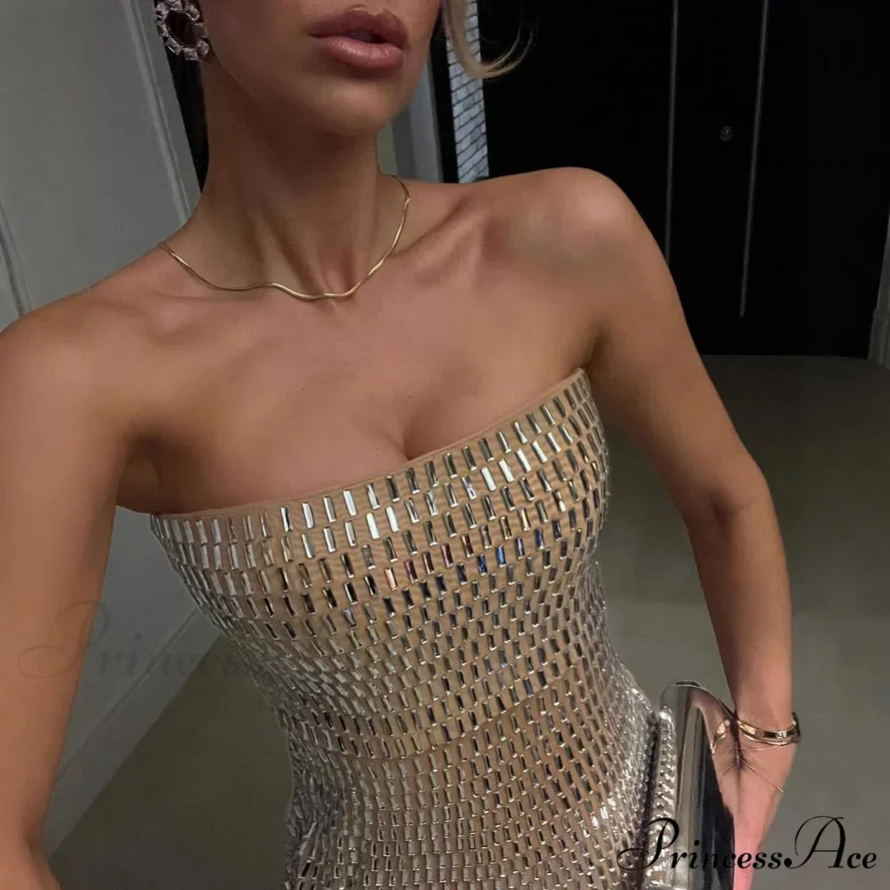 Opulent Crystal Bandage Celebration Gown - Image 3