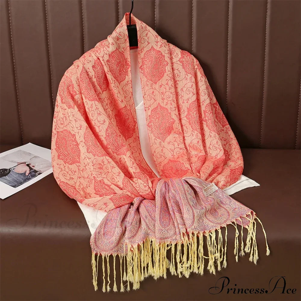 Opulent Fall Cashmere Pashmina Wrap Scarf - Image 7