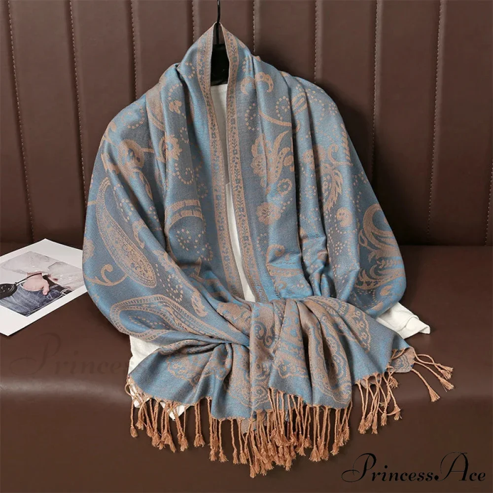 Opulent Fall Cashmere Pashmina Wrap Scarf - Image 8