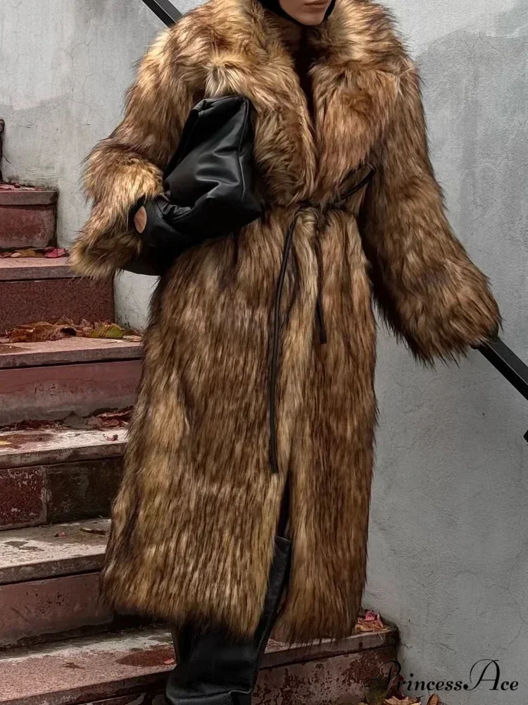 Opulent Fox Garment Lengthy Overcoat - Image 2