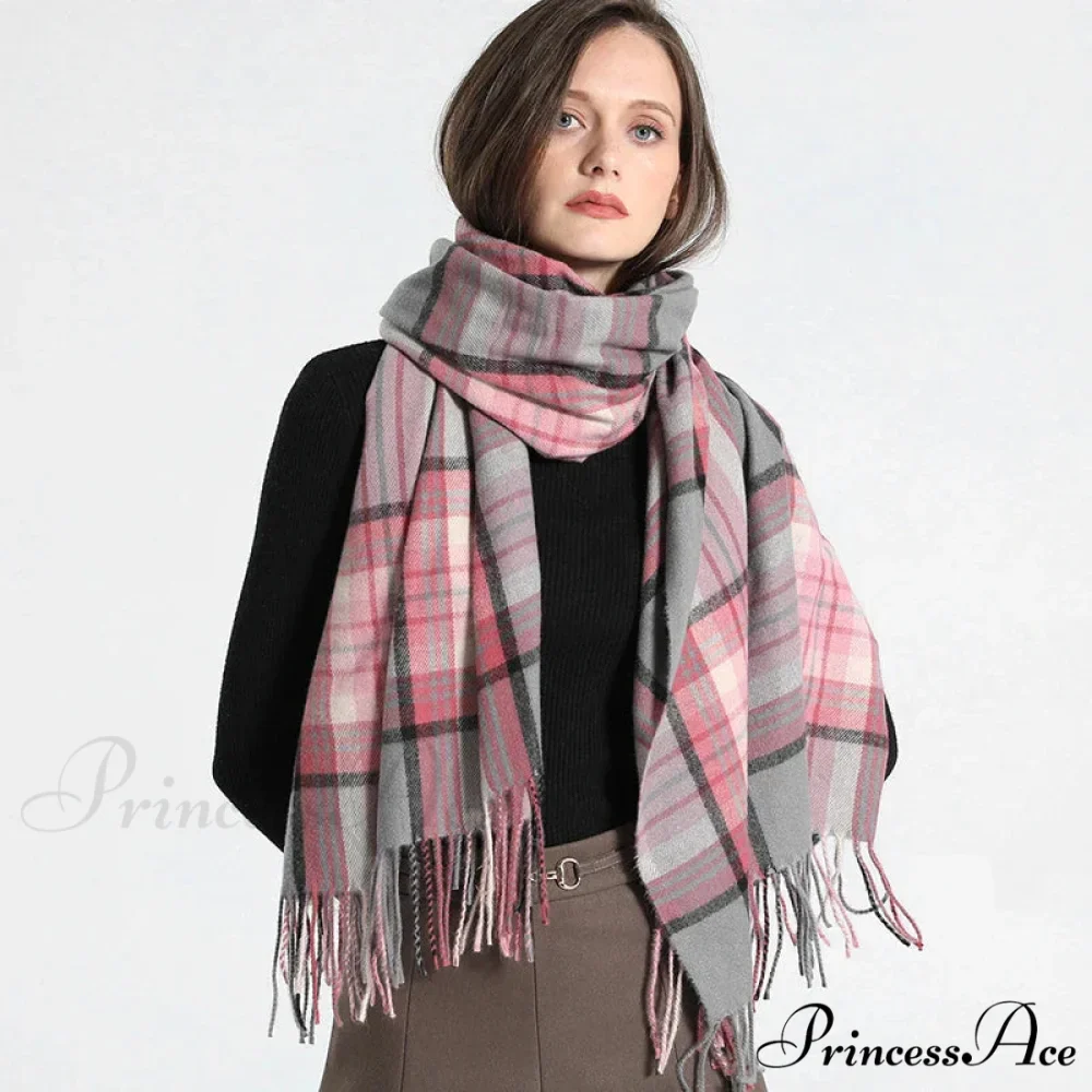 Opulent Tartan Cashmere Extended Bandana Scarf - Image 10