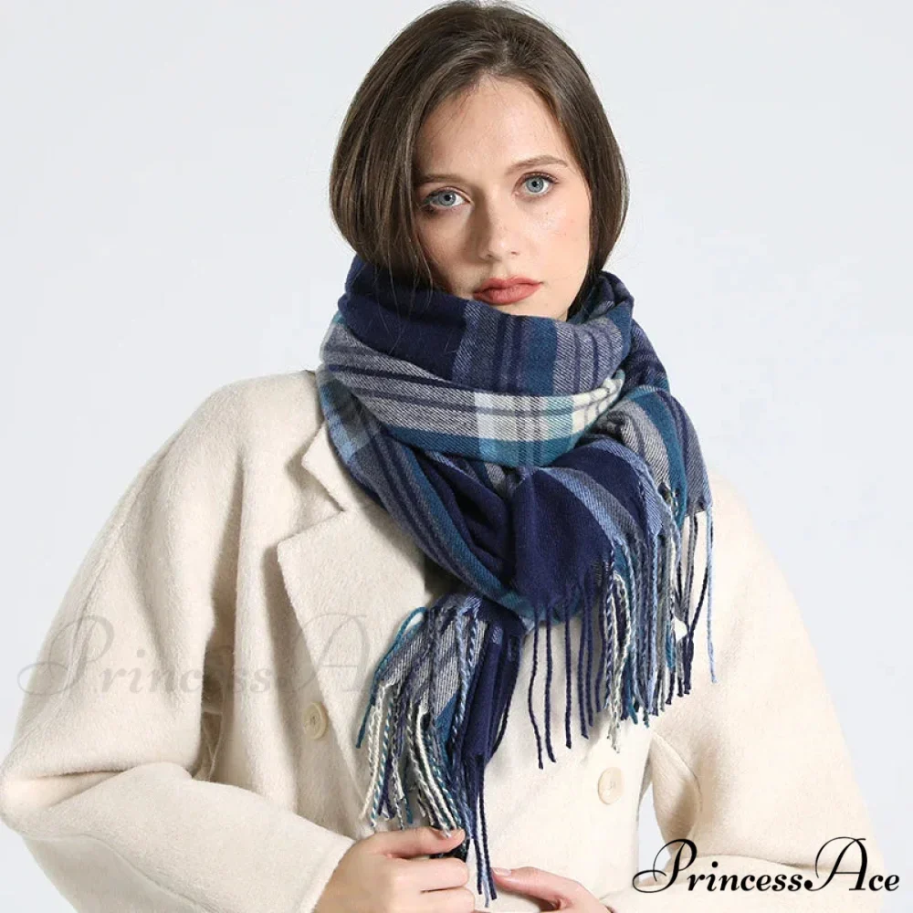 Opulent Tartan Cashmere Extended Bandana Scarf - Image 12