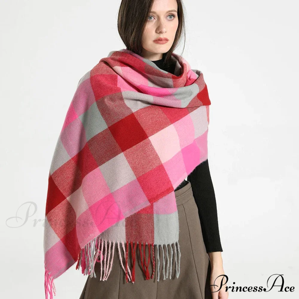 Opulent Tartan Cashmere Extended Bandana Scarf - Image 13