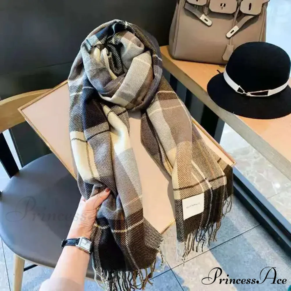 Opulent Tartan Cashmere Extended Bandana Scarf - Image 2