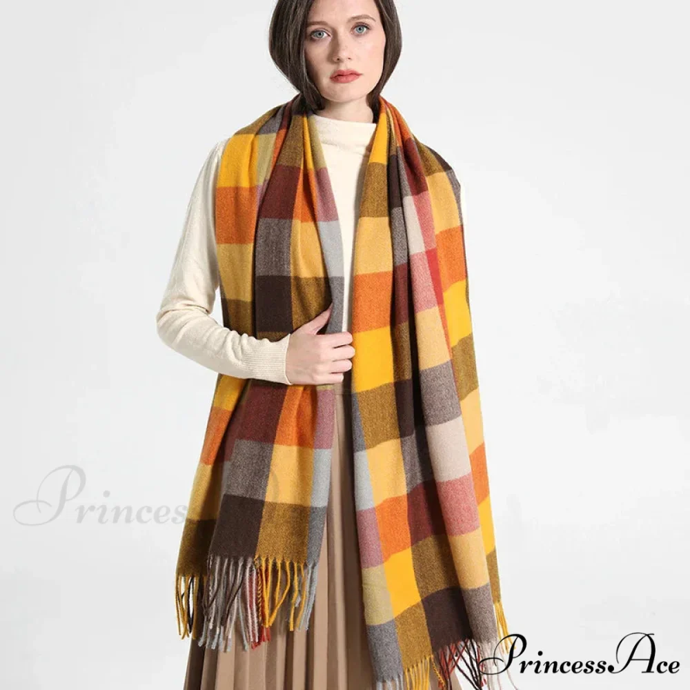 Opulent Tartan Cashmere Extended Bandana Scarf - Image 24