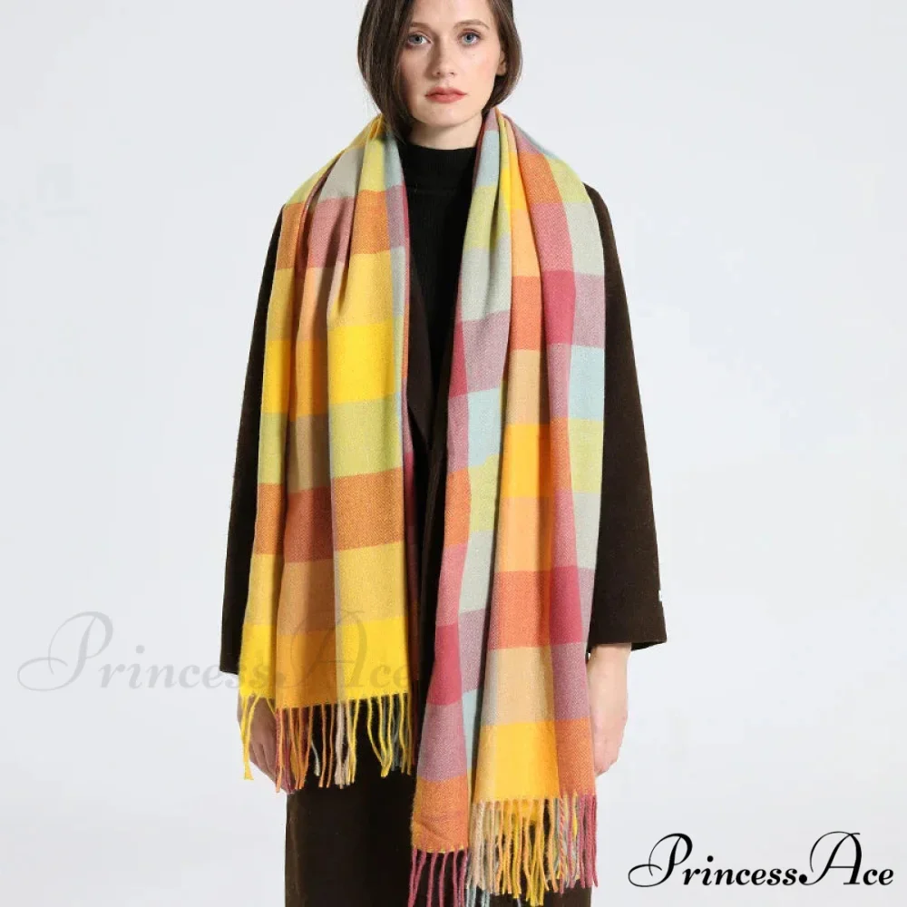 Opulent Tartan Cashmere Extended Bandana Scarf - Image 27
