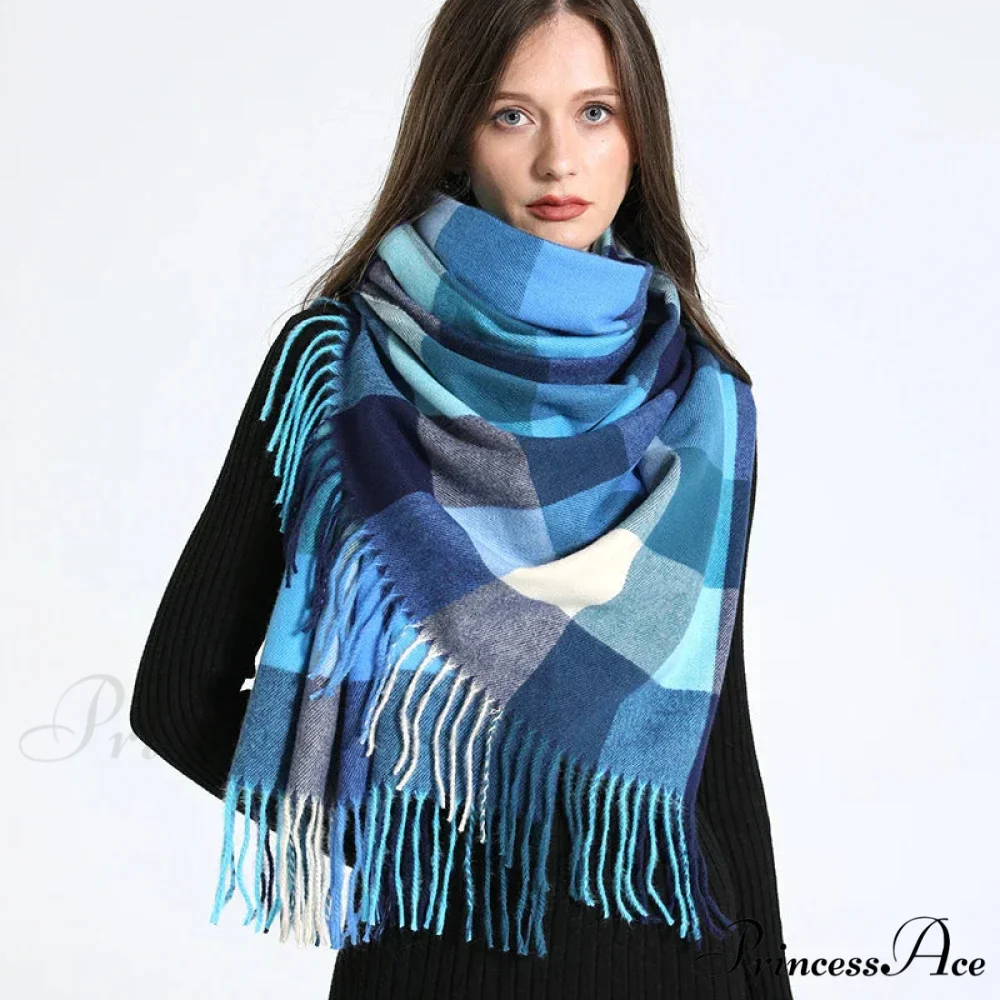 Opulent Tartan Cashmere Extended Bandana Scarf - Image 28