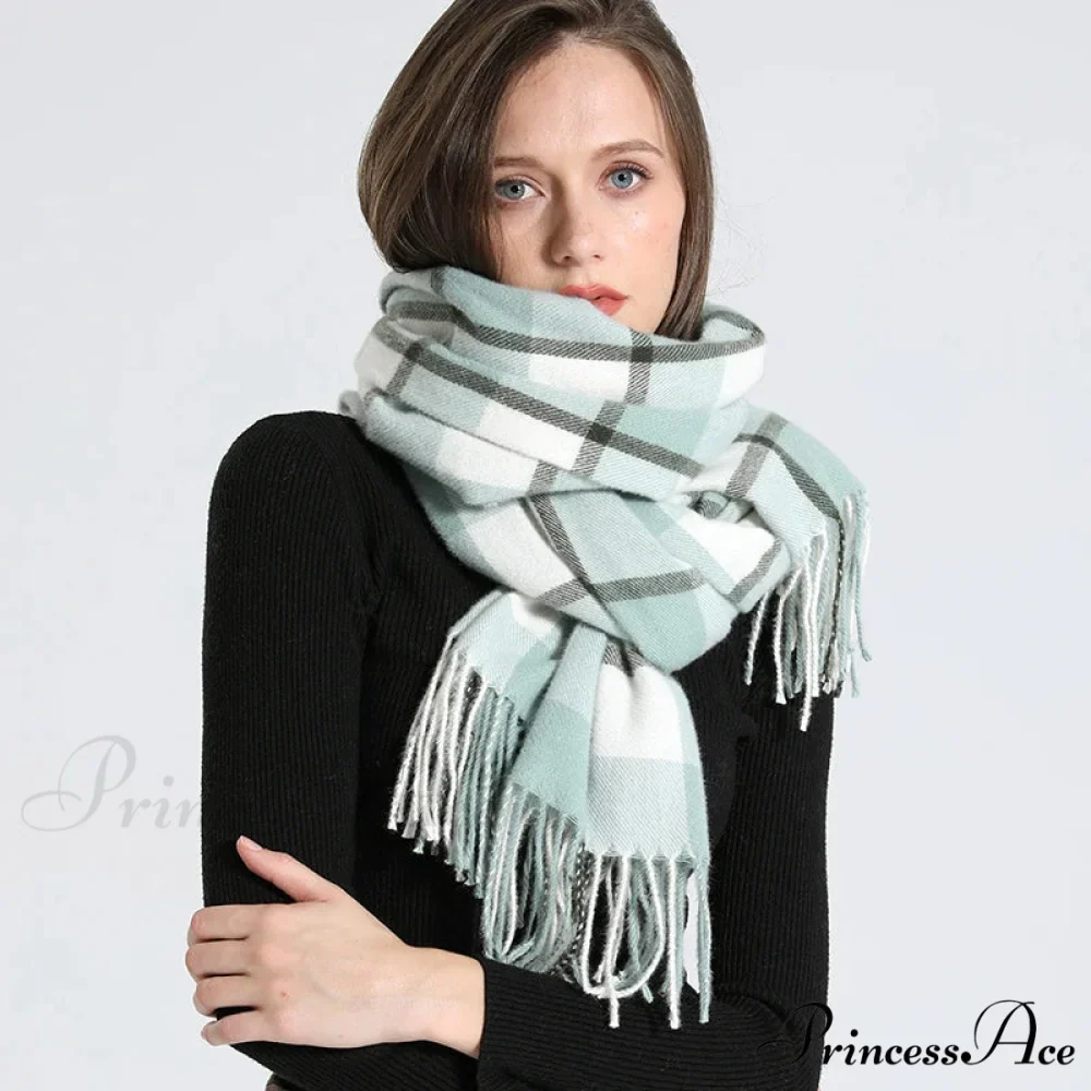 Opulent Tartan Cashmere Extended Bandana Scarf - Image 7