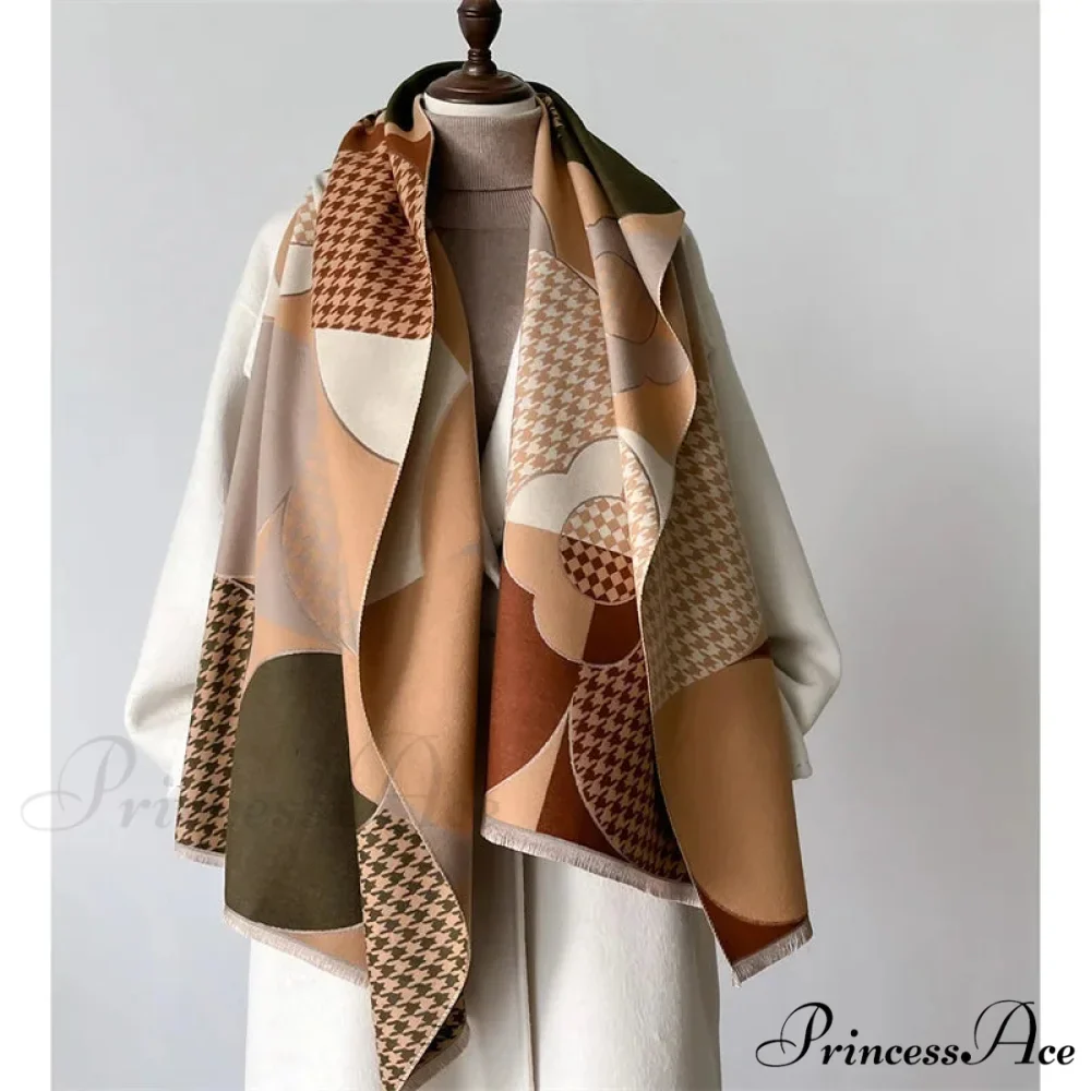 Opulent Tartan Cashmere Winter Scarf - Image 7