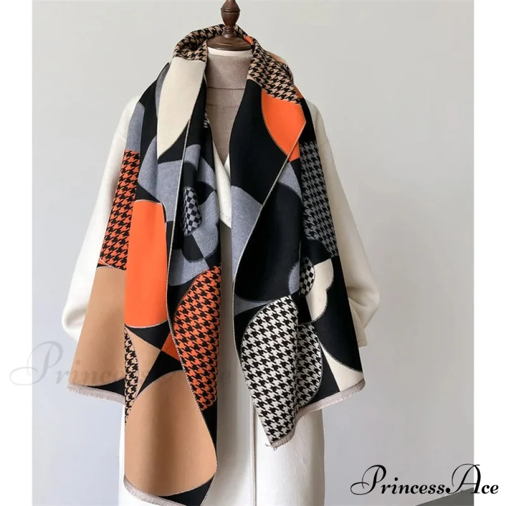 Opulent Tartan Cashmere Winter Scarf - Image 8