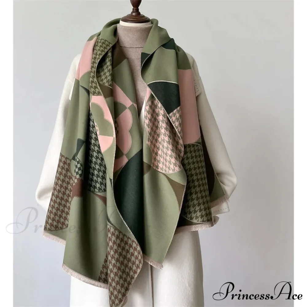 Opulent Tartan Cashmere Winter Scarf - Image 9