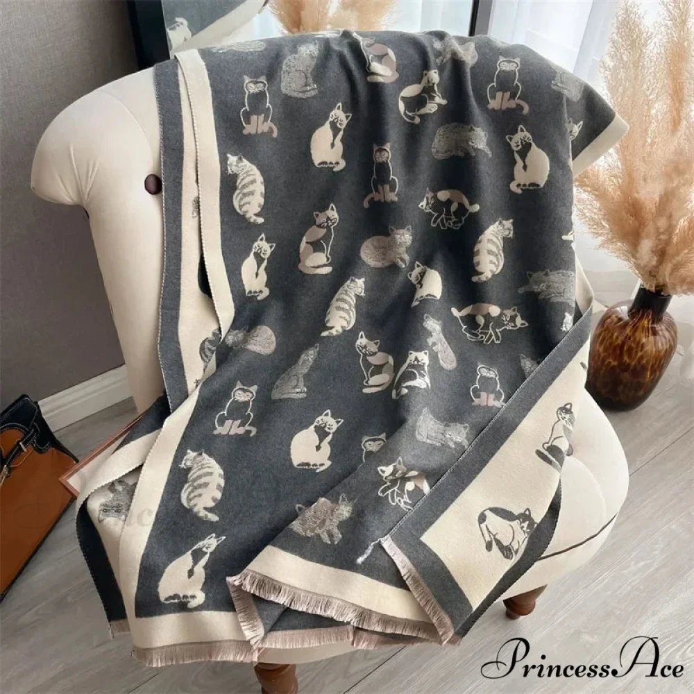 Opulent Winter Cashmere Blanket Scarf - Image 3
