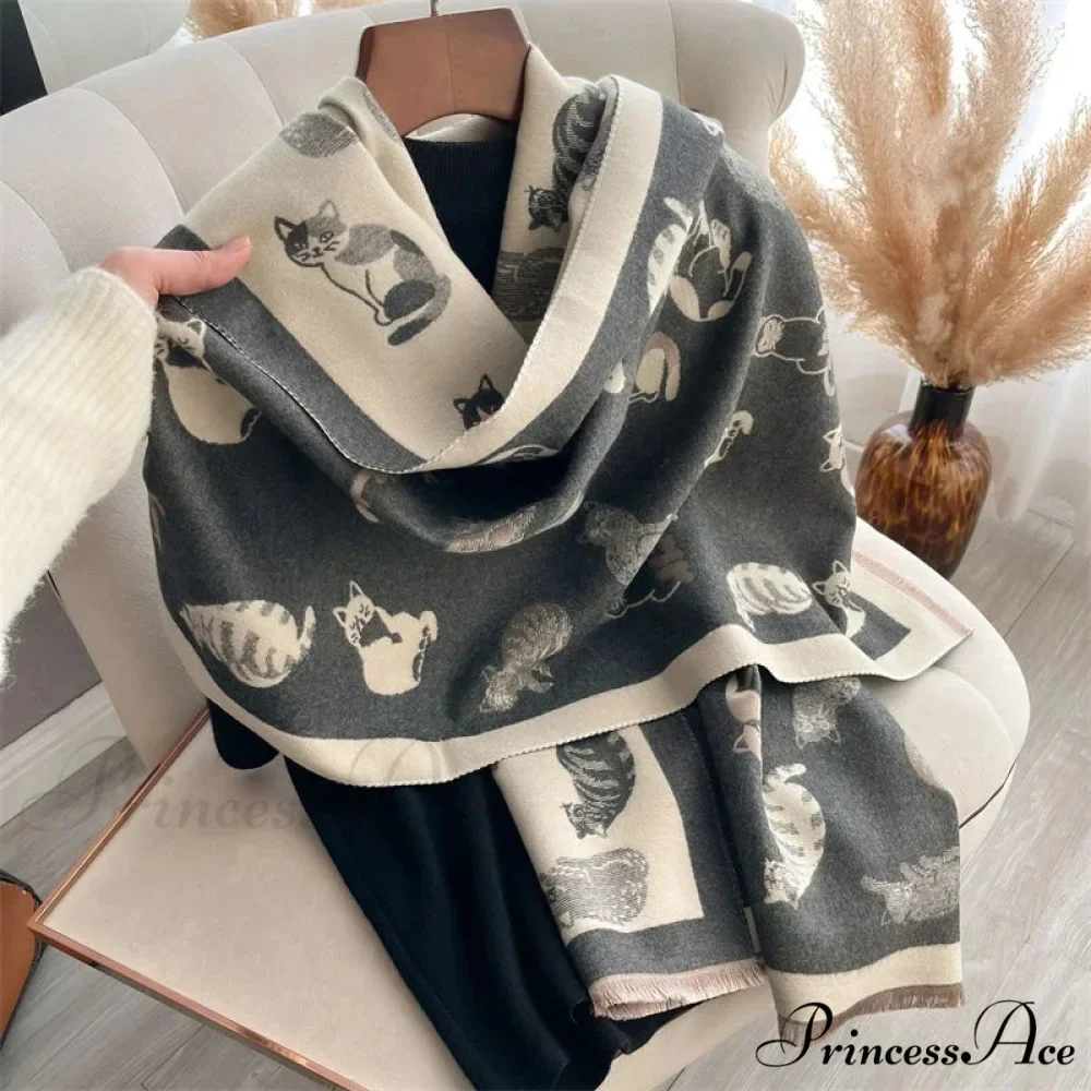 Opulent Winter Cashmere Blanket Scarf - Image 4