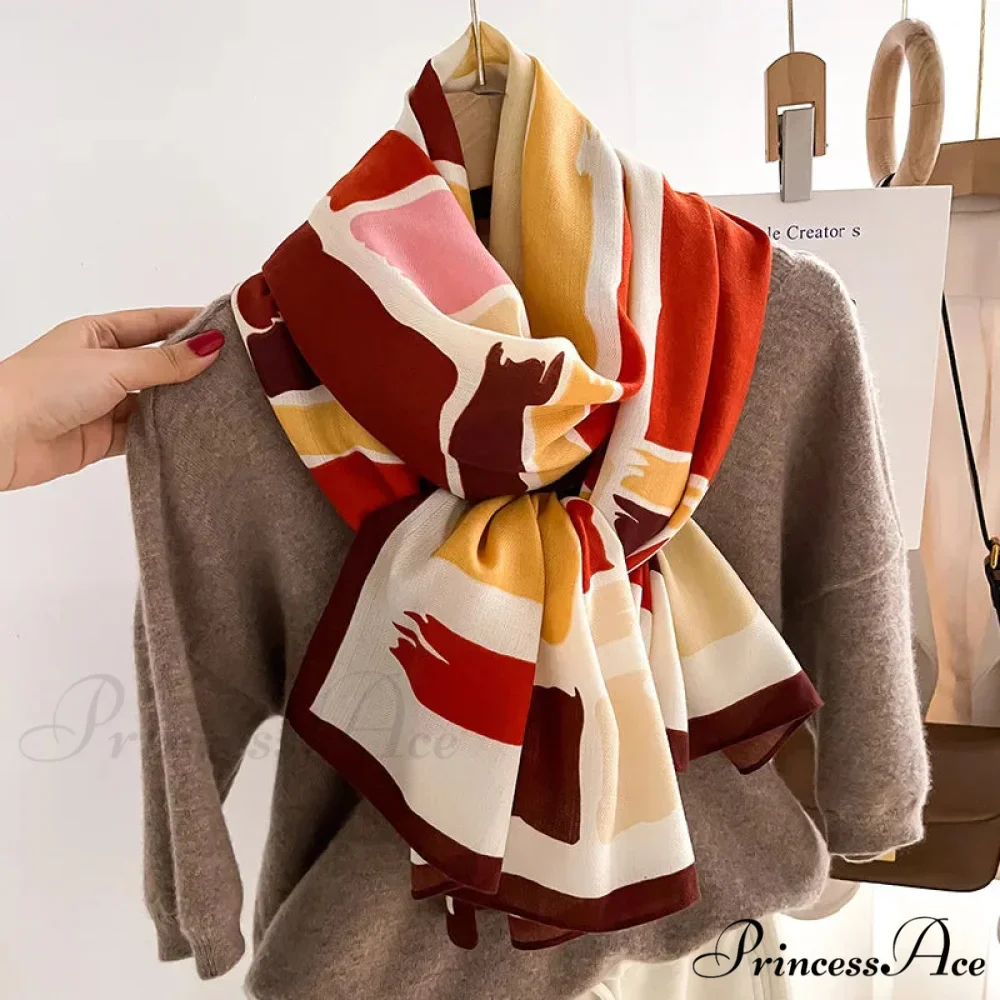 Opulent Wool Cotton Shawl Wrap Scarf - Image 2