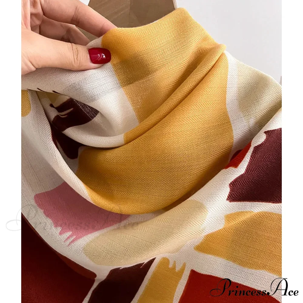 Opulent Wool Cotton Shawl Wrap Scarf - Image 6