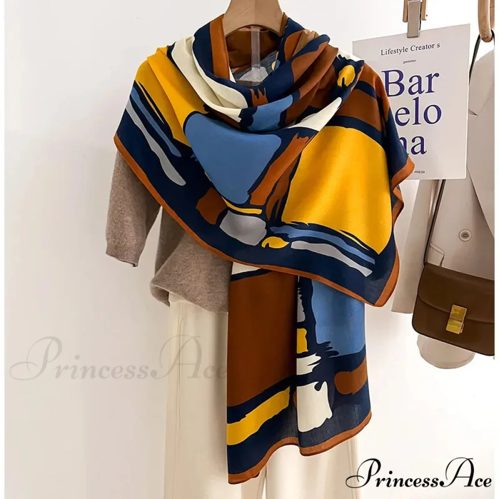 Opulent Wool Cotton Shawl Wrap Scarf - Image 7