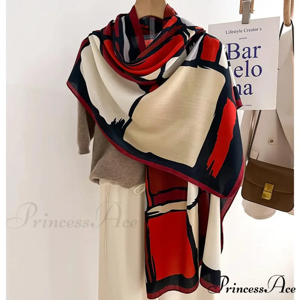 Opulent Wool Cotton Shawl Wrap Scarf - Image 8